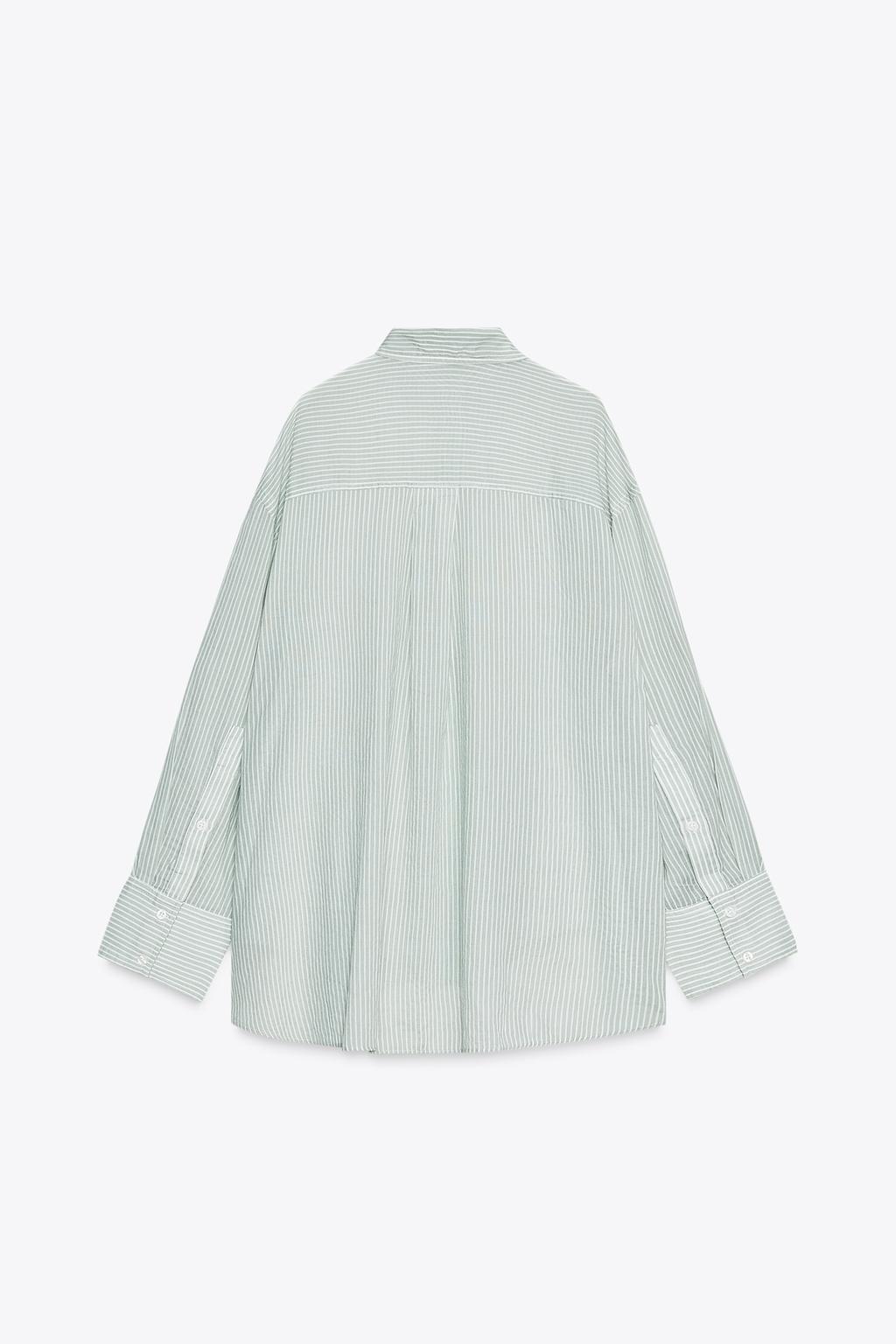 РУБАШКА ОВЕРСАЙЗ В ПОЛОСКУ ИЗ МАРЛИ