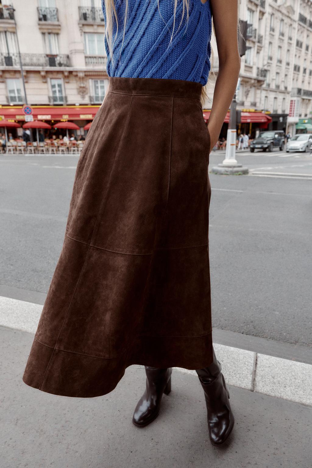 Юбка из слоя замши 100%