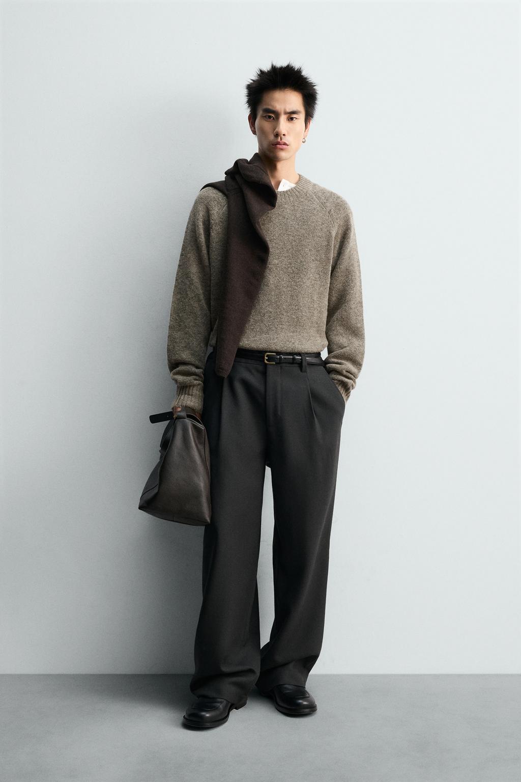 СВИТЕР СВОБОДНОГО КРОЯ ИЗ РЕЛЬЕФНОЙ ТКАНИ