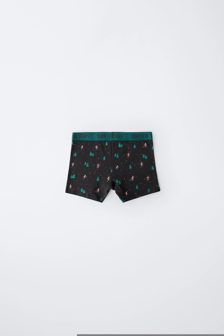 6-14 ЛЕТ/ НАБОР ИЗ ТРЕХ ТРУСОВ-БОКСЕРОВ С ДЕДОМ МОРОЗОМ И СНЕГОВИКОМ