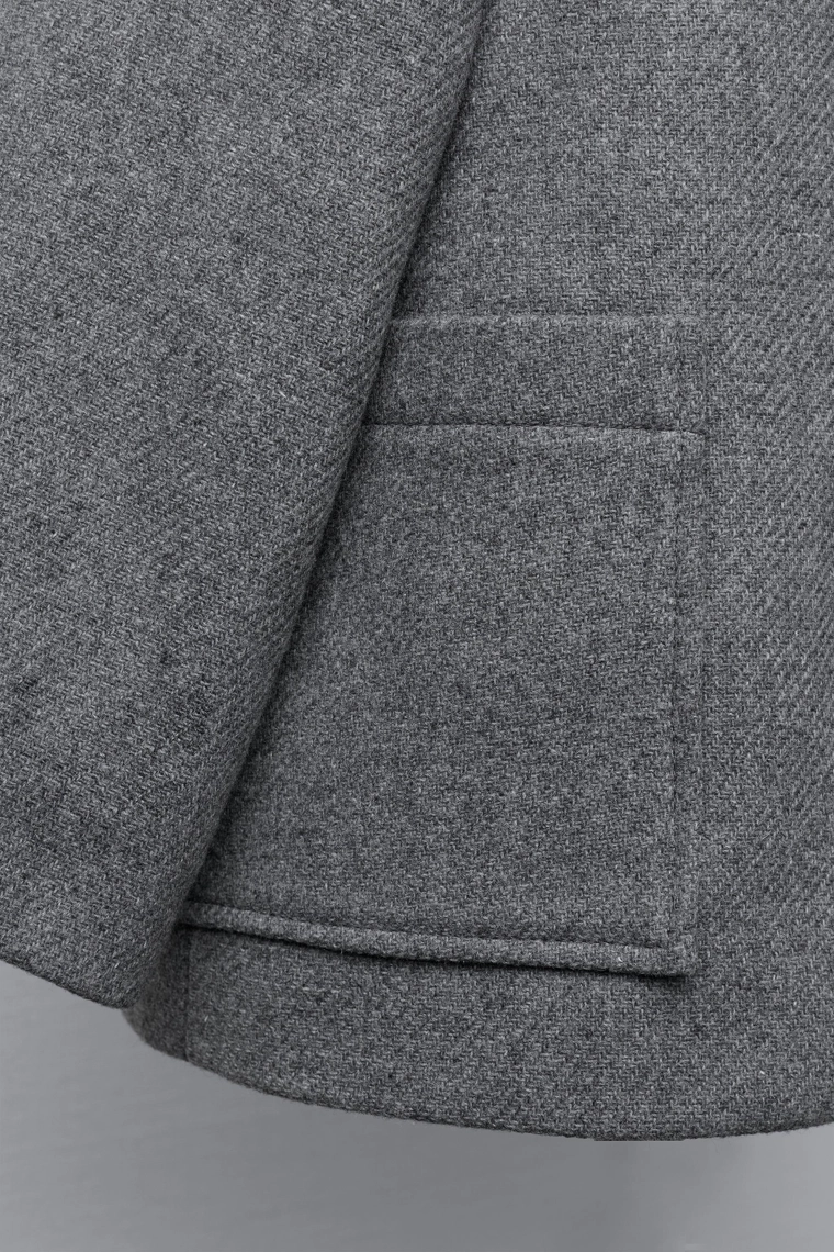 Пальто из меланжевой шерстяной смеси с застежками матроса