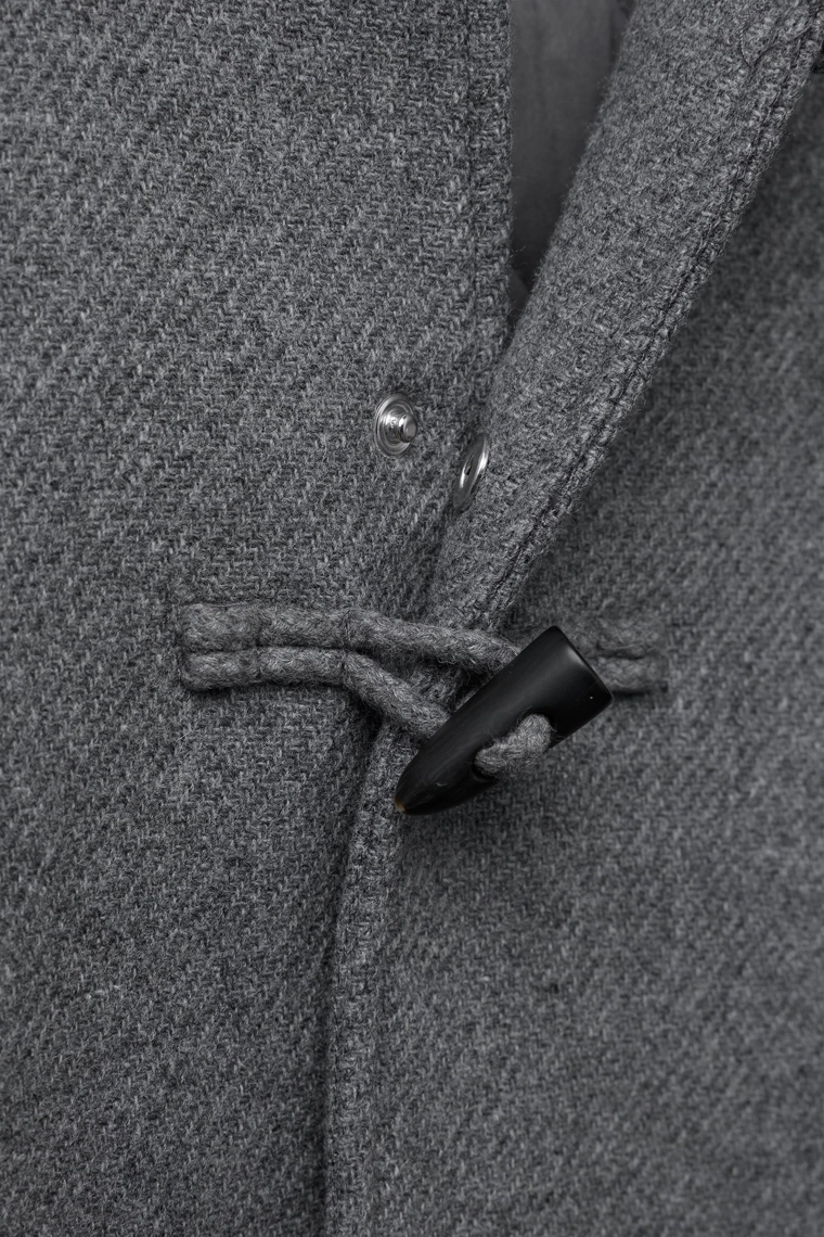 Пальто из меланжевой шерстяной смеси с застежками матроса