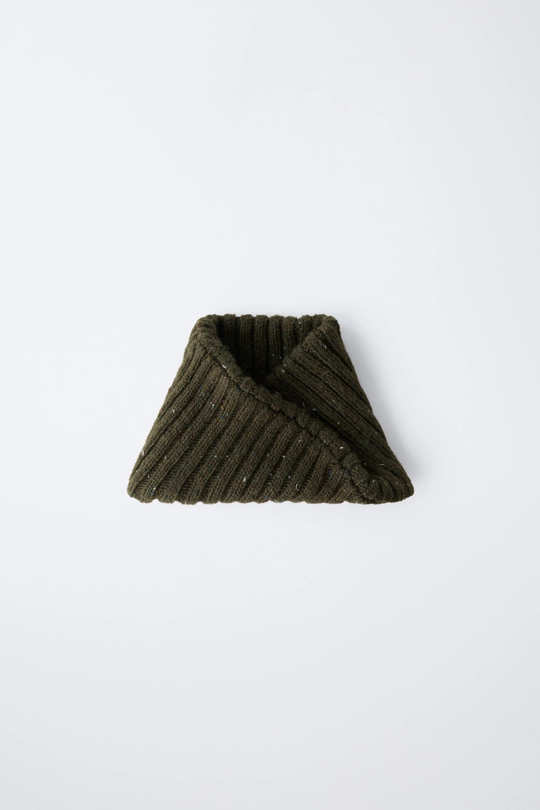 6-14 ЛЕТ/ ВЯЗАНЫЙ ВОРОТНИК-ХОМУТ С ШЕРСТЬЮ