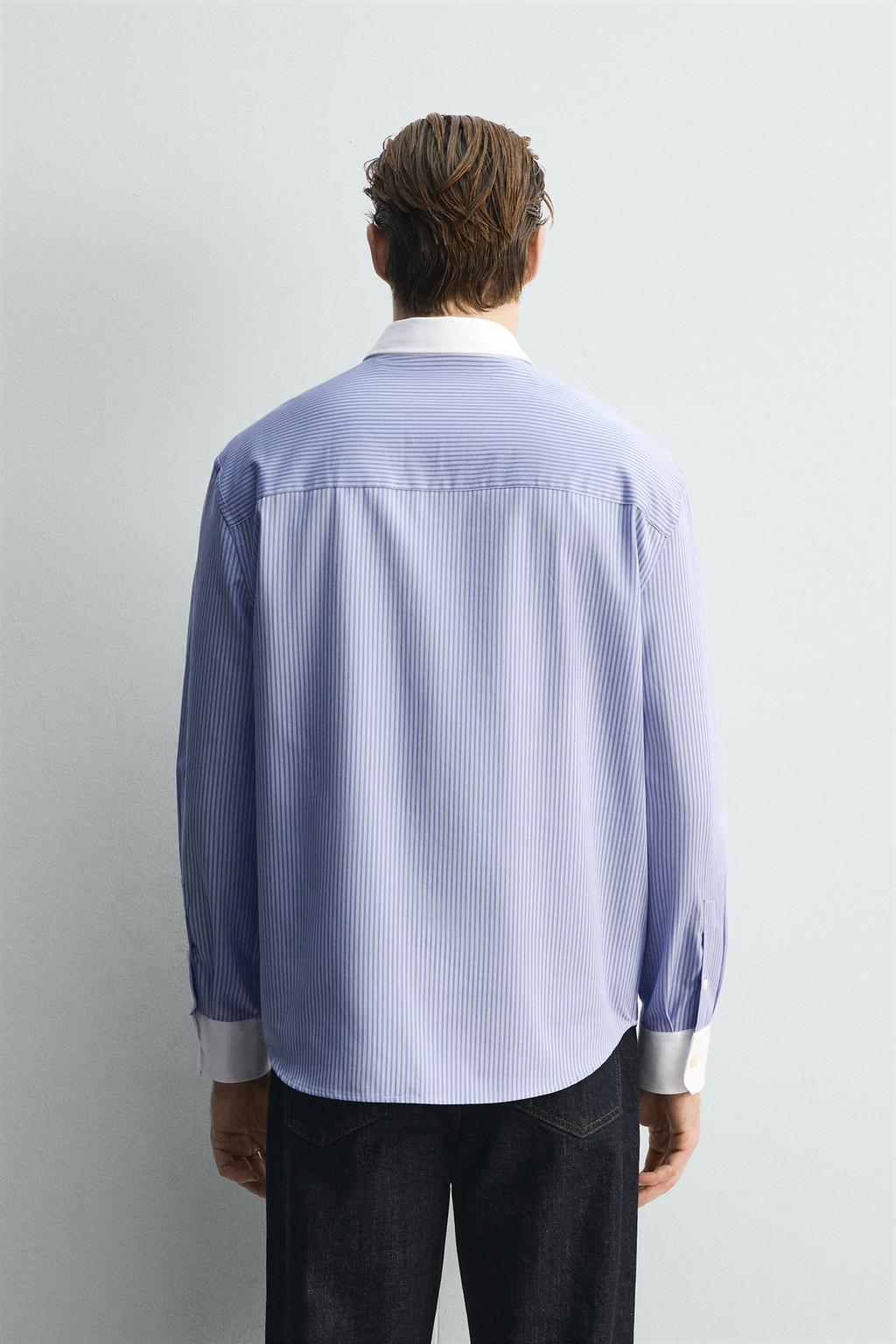 РУБАШКА В ПОЛОСКУ С КОНТРАСТНЫМИ ЭЛЕМЕНТАМИ - LIMITED EDITION