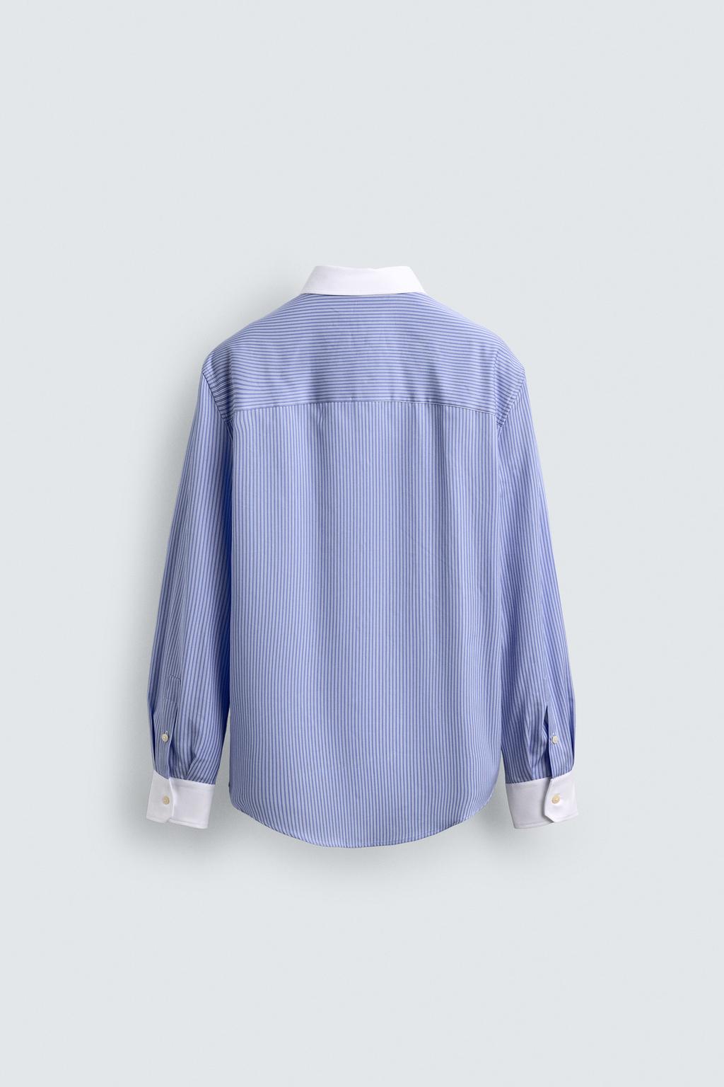 РУБАШКА В ПОЛОСКУ С КОНТРАСТНЫМИ ЭЛЕМЕНТАМИ - LIMITED EDITION