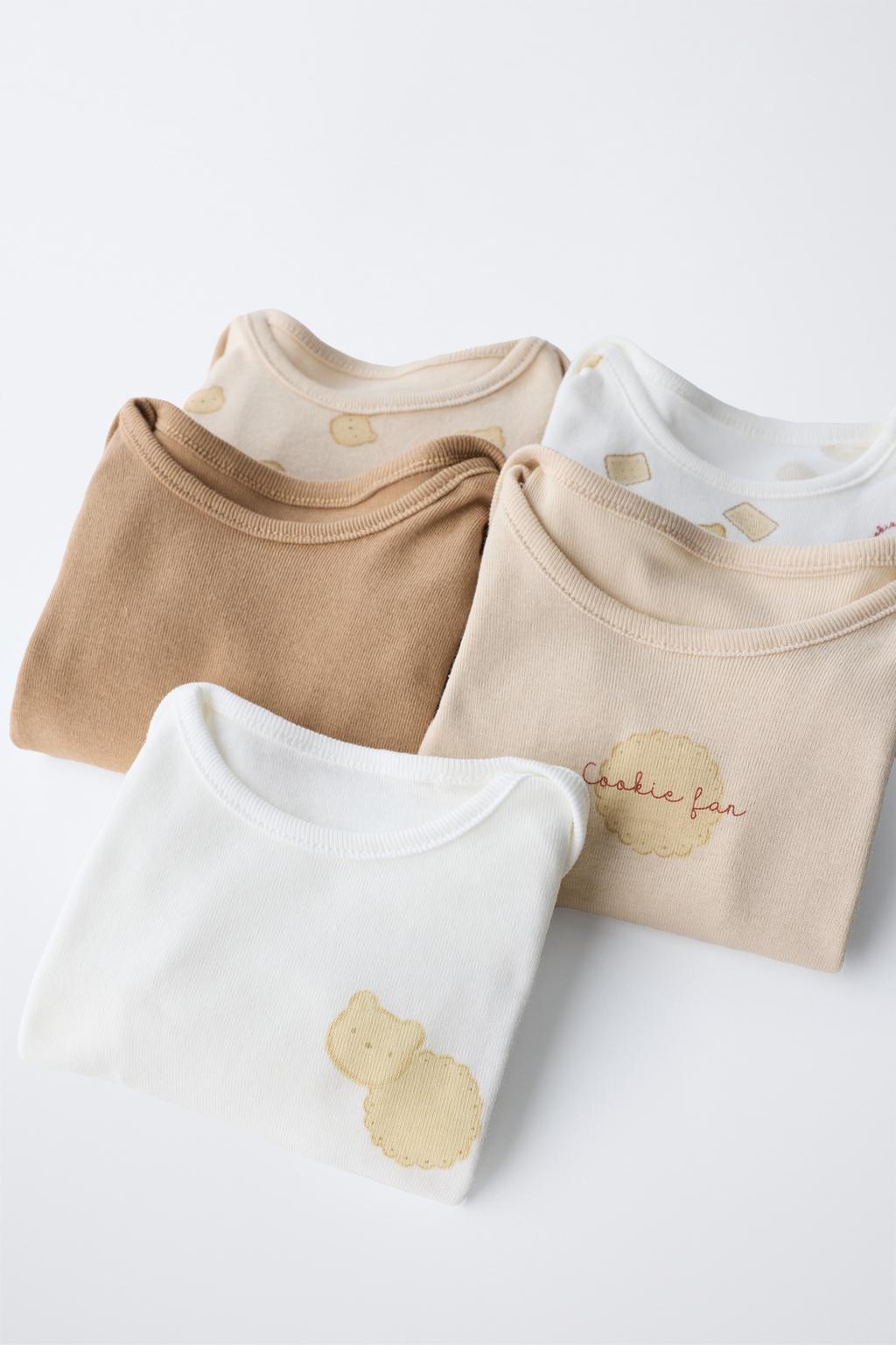 Набор из пяти боди с коротким рукавом | camel | 5644/483/707