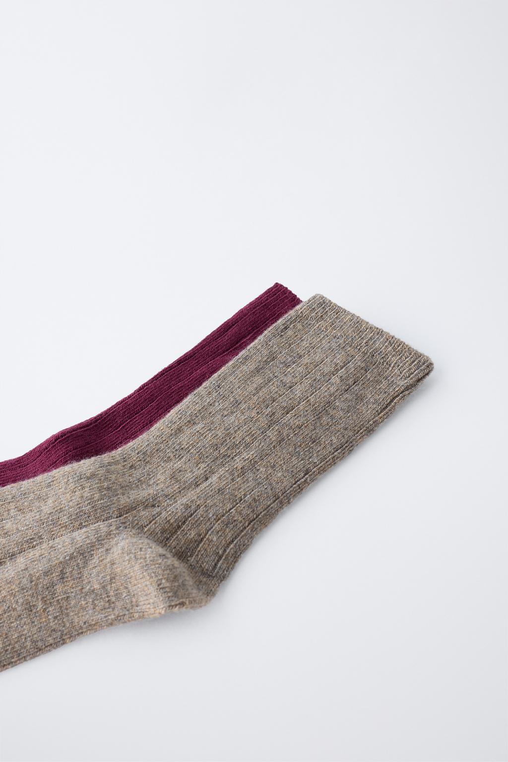 Набор из двух пар длинных ребристых носков