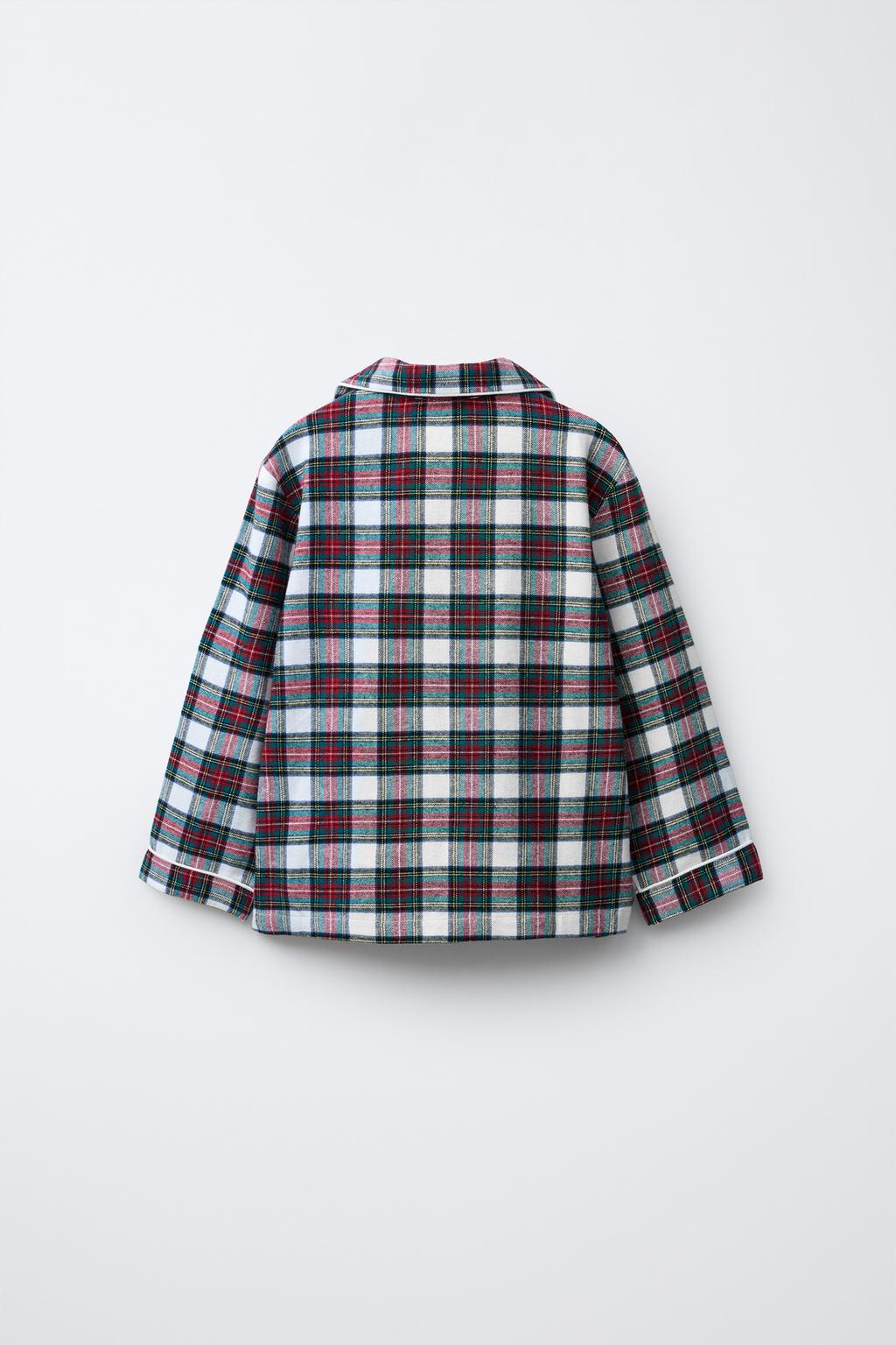 3-6 ЛЕТ/ФЛАНЕЛЕВАЯ ПИЖАМА В КЛЕТКУ