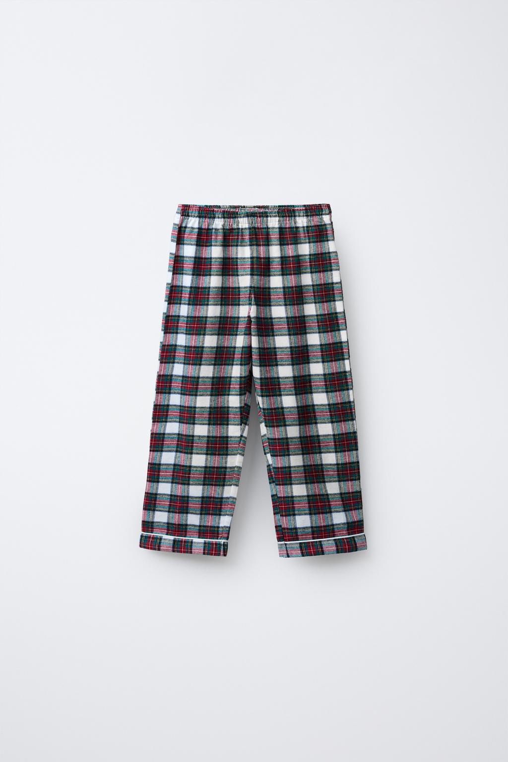 3-6 ЛЕТ/ФЛАНЕЛЕВАЯ ПИЖАМА В КЛЕТКУ