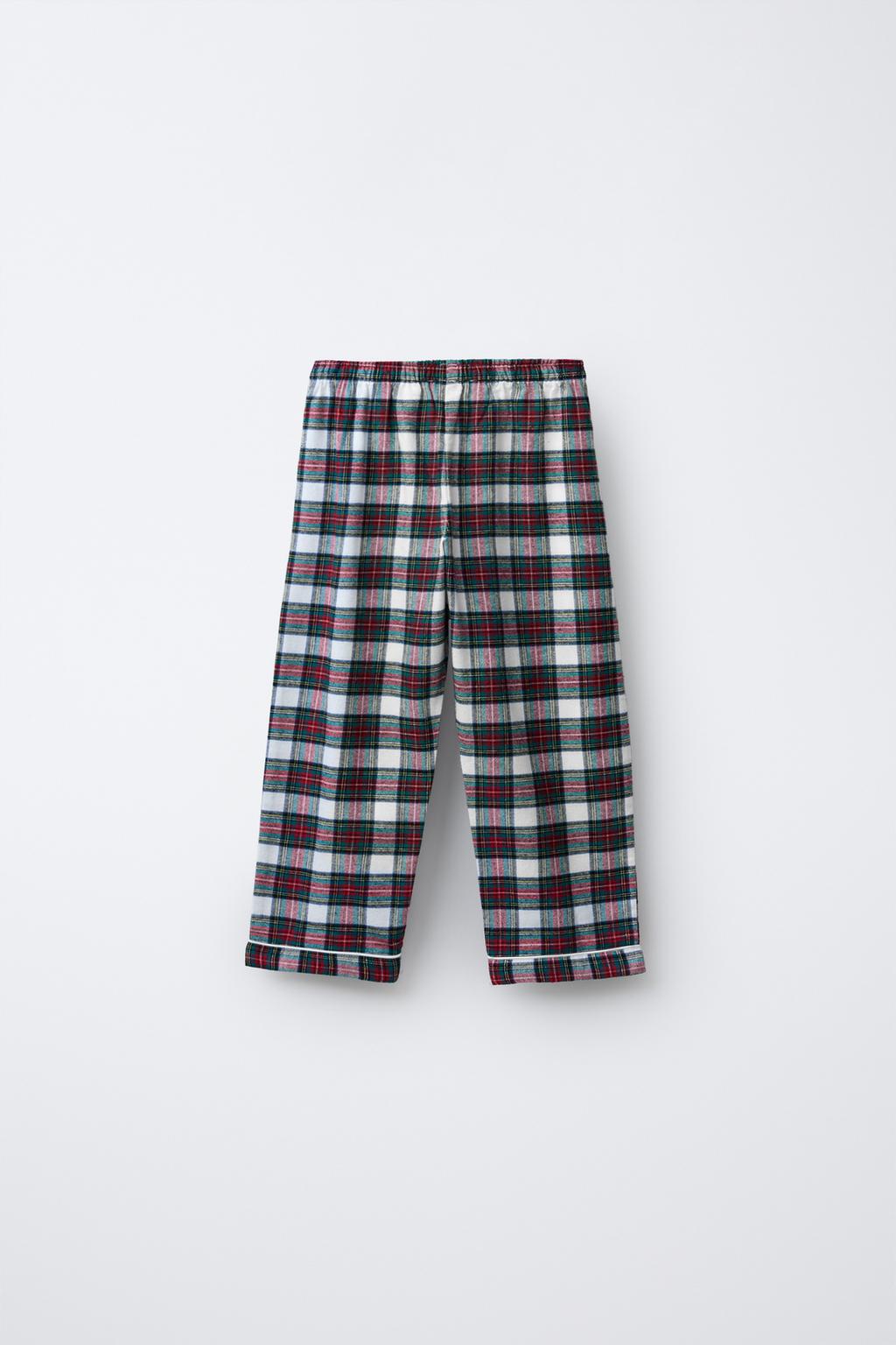 3-6 ЛЕТ/ФЛАНЕЛЕВАЯ ПИЖАМА В КЛЕТКУ