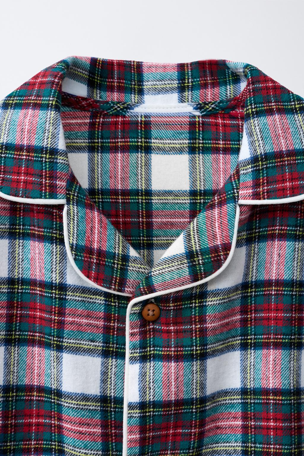 3-6 ЛЕТ/ФЛАНЕЛЕВАЯ ПИЖАМА В КЛЕТКУ