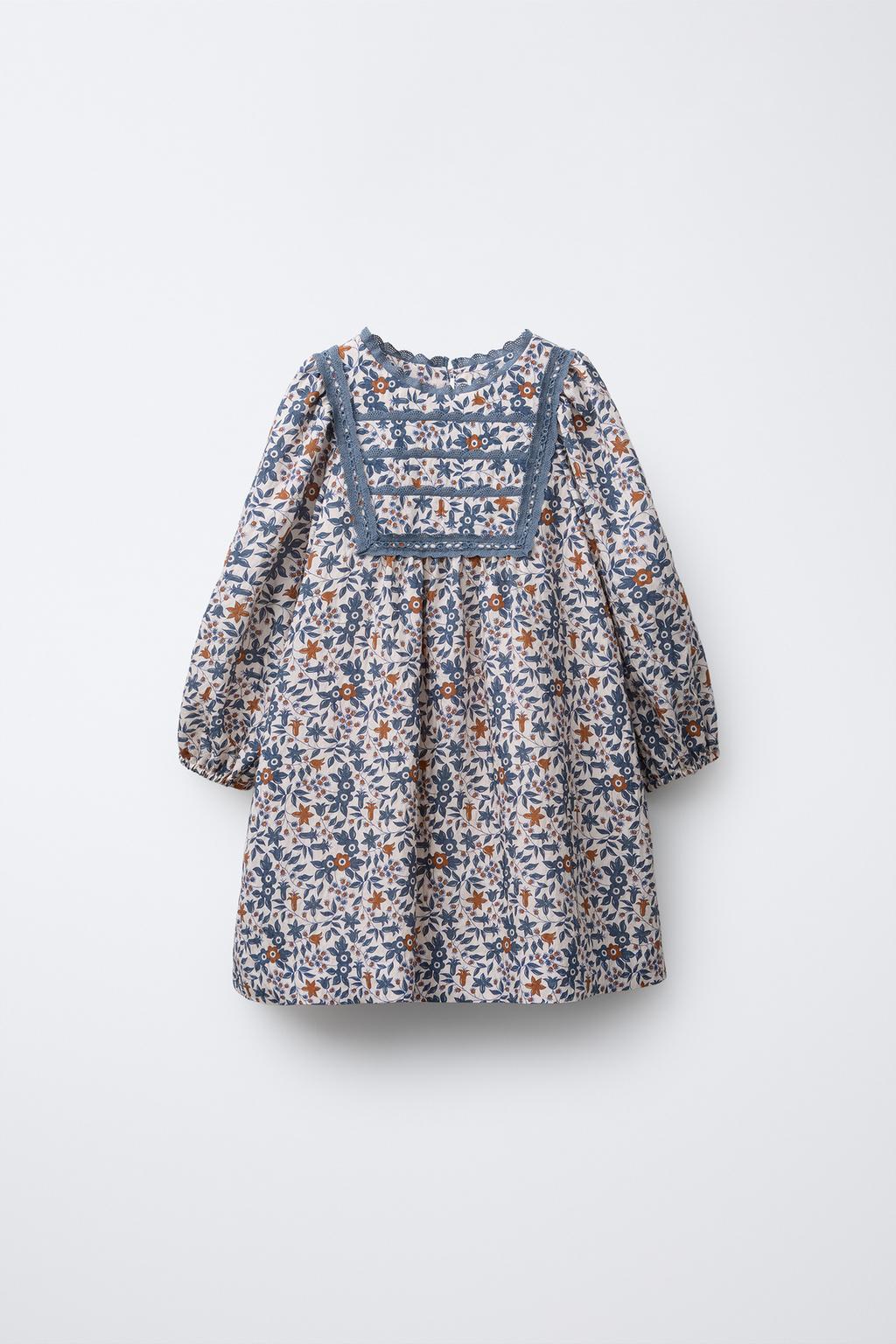 ПЛАТЬЕ С ЦВЕТОЧНЫМ ПРИНТОМ И КРУЖЕВОМ