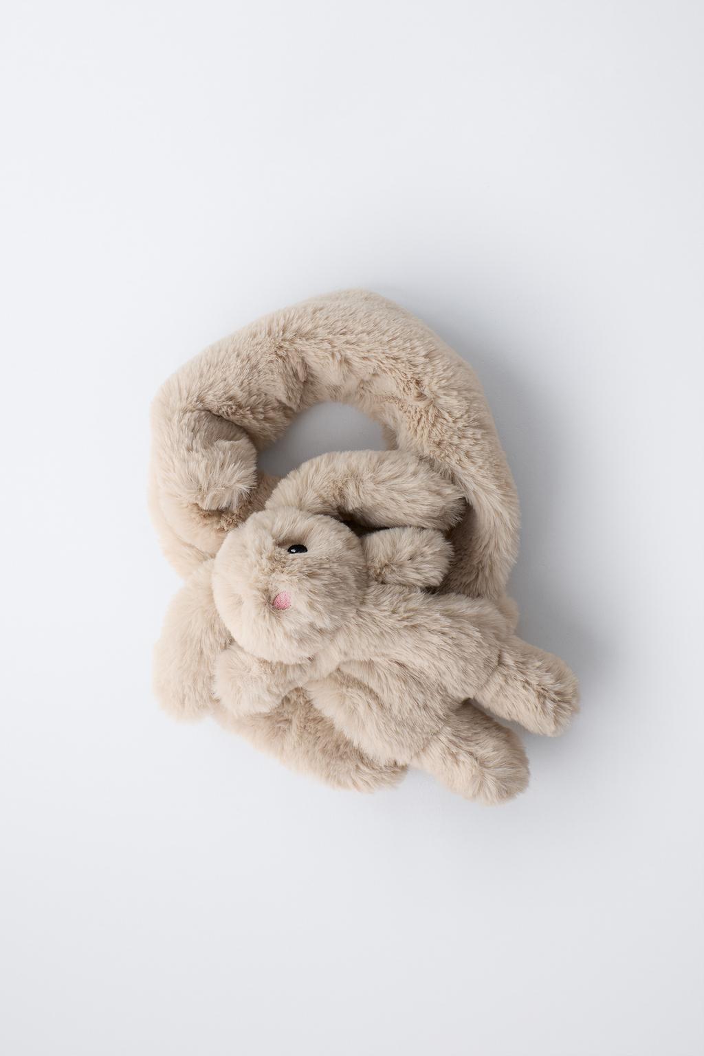 ШАРФ ИЗ ИСКУССТВЕННОГО МЕХА С ДЕТАЛЬЮ «КРОЛИК»