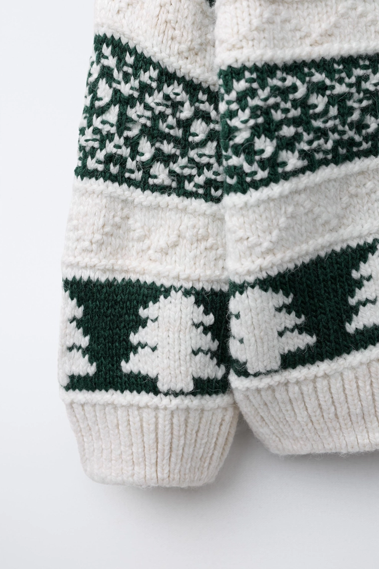 ВЯЗАНЫЙ ДЖЕМПЕР С ПРИНТОМ «ДЕРЕВЬЯ»