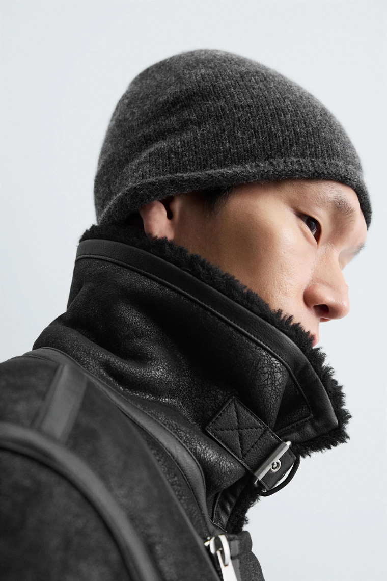 КОМБИНИРОВАННАЯ КУРТКА ИЗ ИСКУССТВЕННОЙ КОЖИ