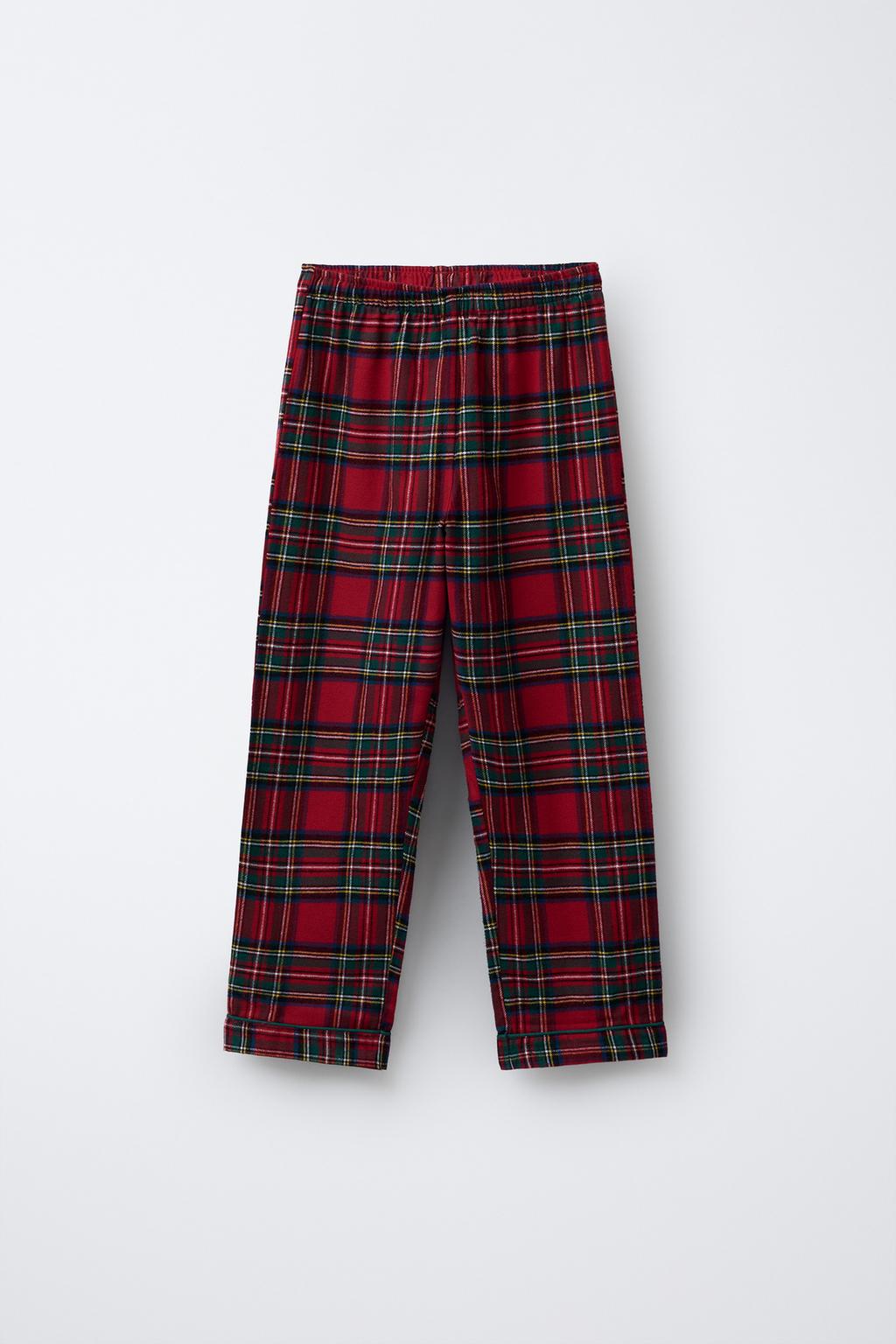 6-14 ЛЕТ/ ФЛАНЕЛЕВАЯ ПИЖАМА В КЛЕТКУ