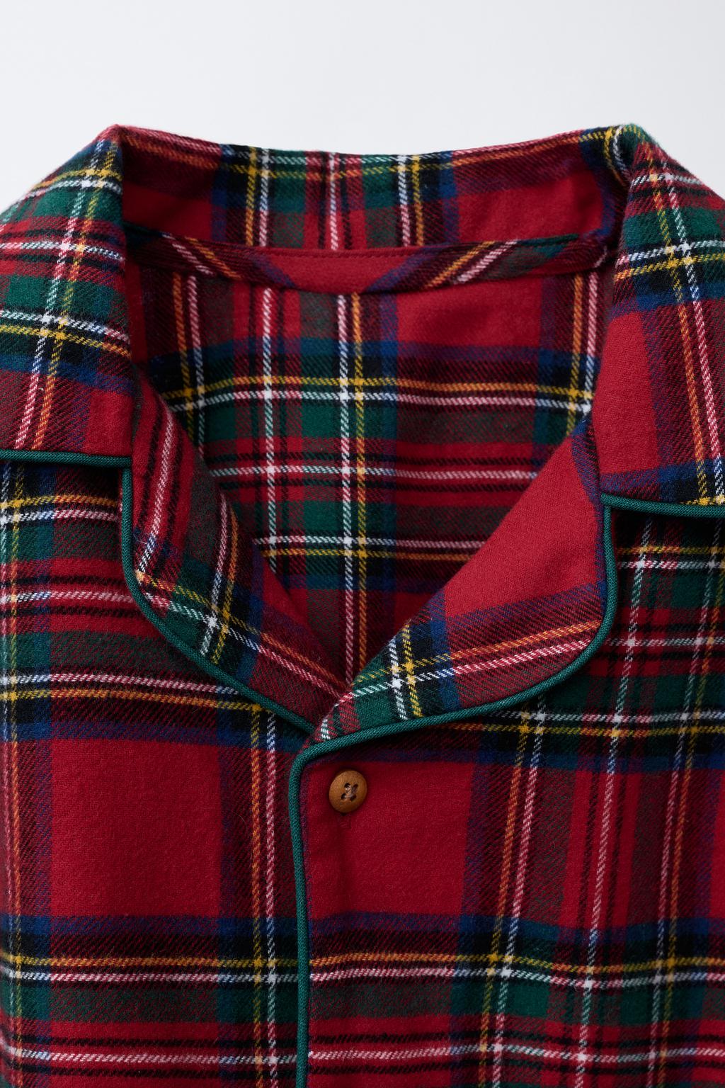 6-14 ЛЕТ/ ФЛАНЕЛЕВАЯ ПИЖАМА В КЛЕТКУ