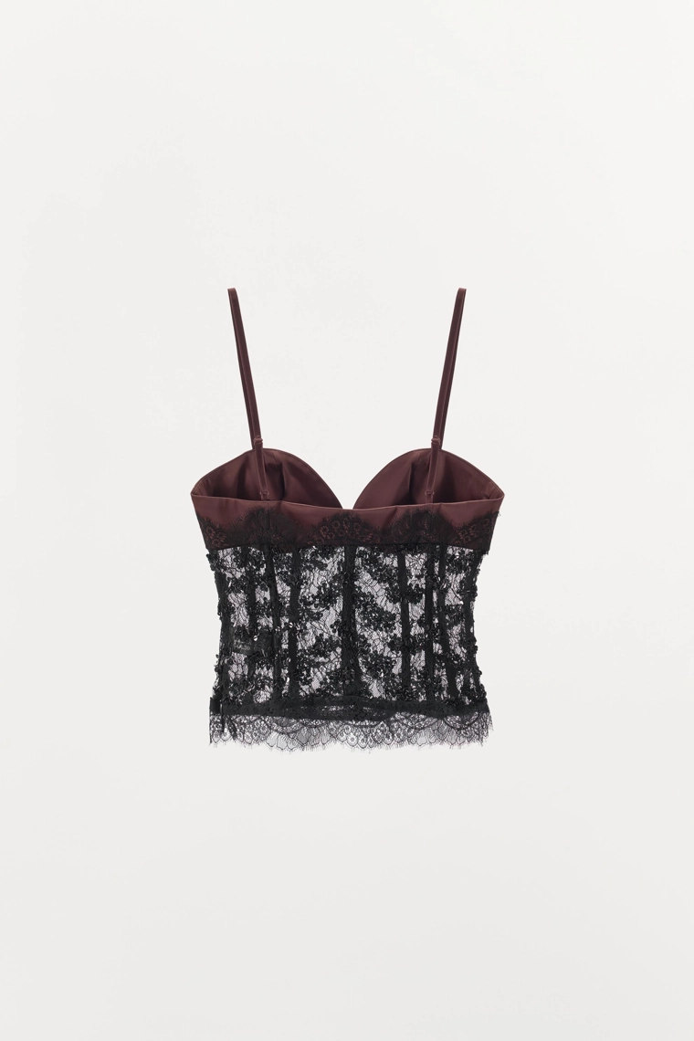 ТОП В БЕЛЬЕВОМ СТИЛЕ С КРУЖЕВОМ И ПАЙЕТКАМИ