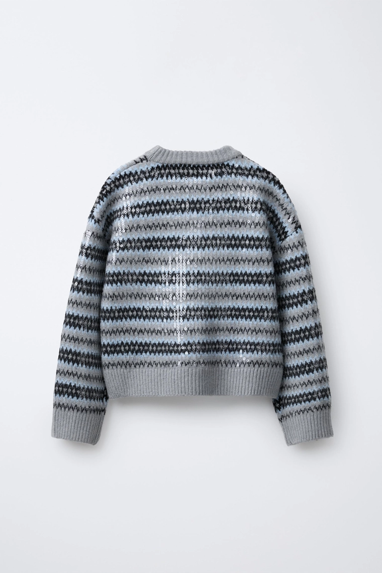 ЖАККАРДОВЫЙ СВИТЕР С ПАЙЕТКАМИ