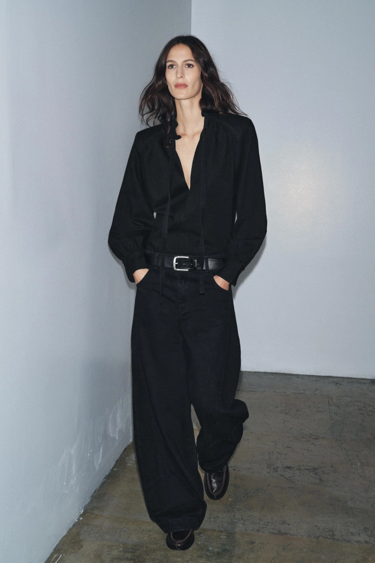 ДЖИНСОВАЯ РУБАШКА С ПОДПЛЕЧНИКАМИ — ZW COLLECTION