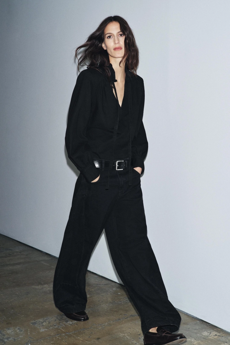 ДЖИНСОВАЯ РУБАШКА С ПОДПЛЕЧНИКАМИ — ZW COLLECTION