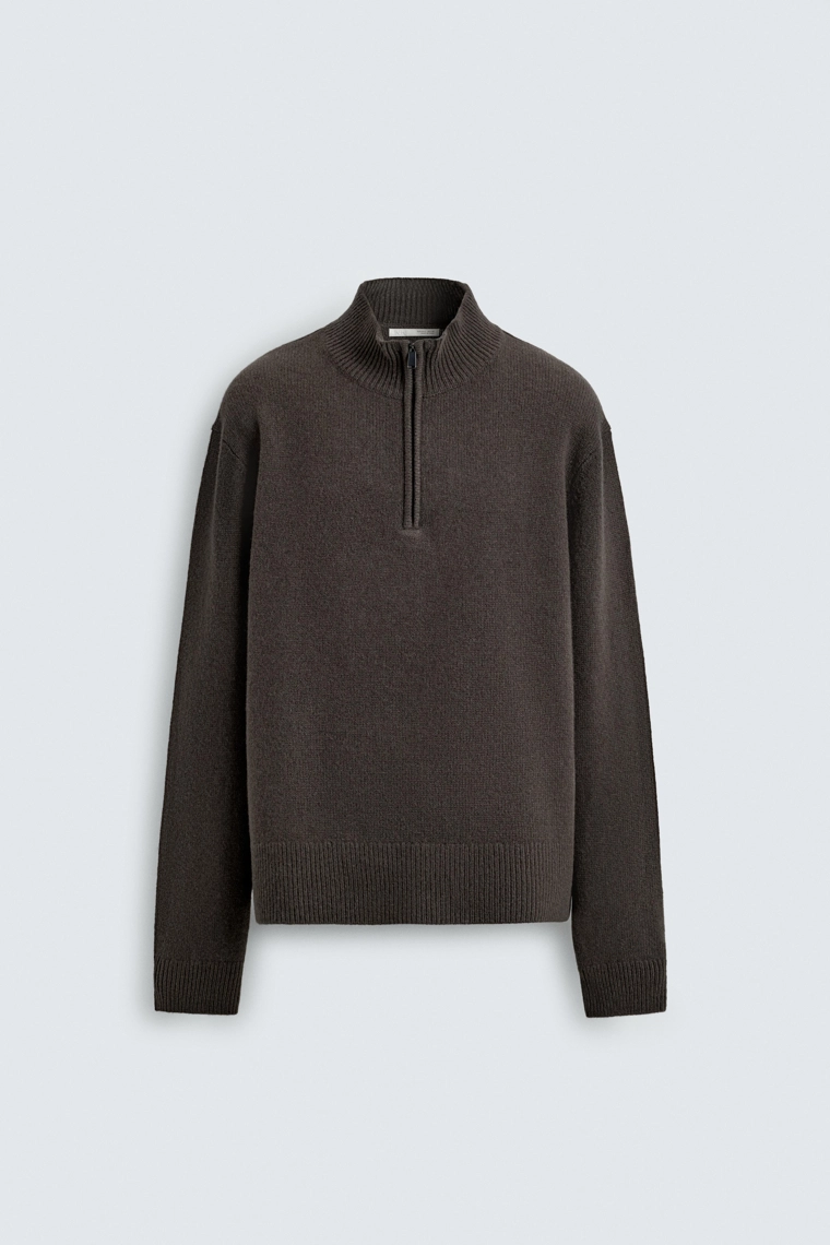 ШЕРСТЯНОЙ СВИТЕР СО СТОЙКОЙ НА МОЛНИИ