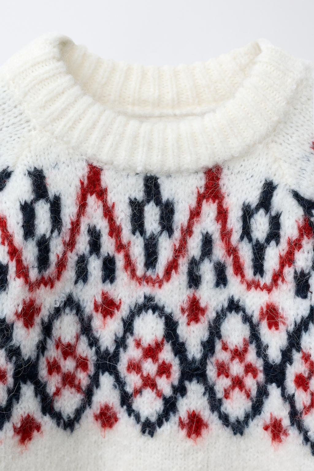 ЖАККАРДОВЫЙ СВИТЕР ИЗ СМЕСОВОЙ ШЕРСТИ