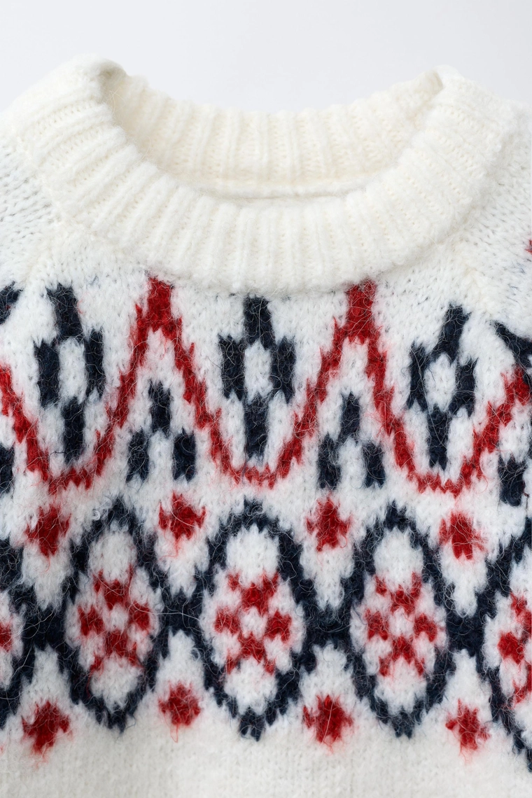 ЖАККАРДОВЫЙ СВИТЕР ИЗ СМЕСОВОЙ ШЕРСТИ