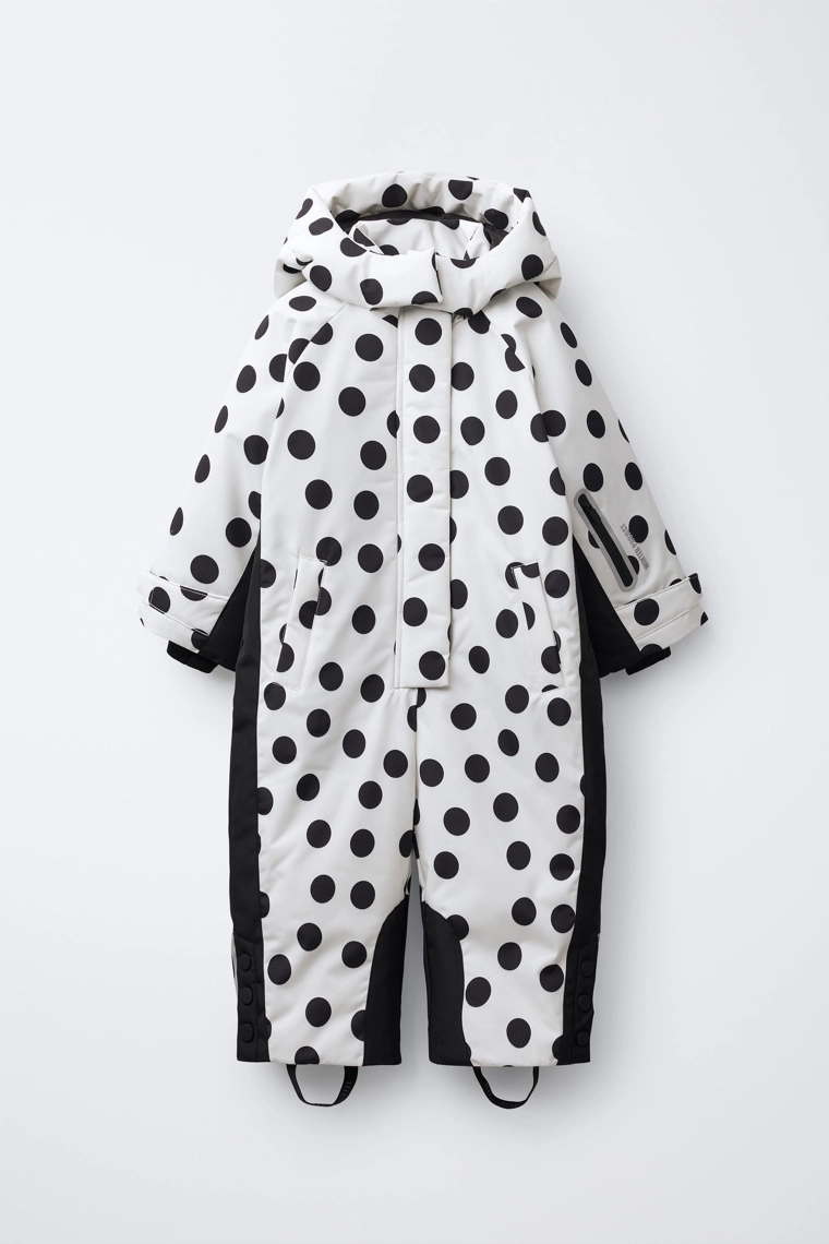 Длинный полукомбинезон в горошек, устойчивый к воде и ветру