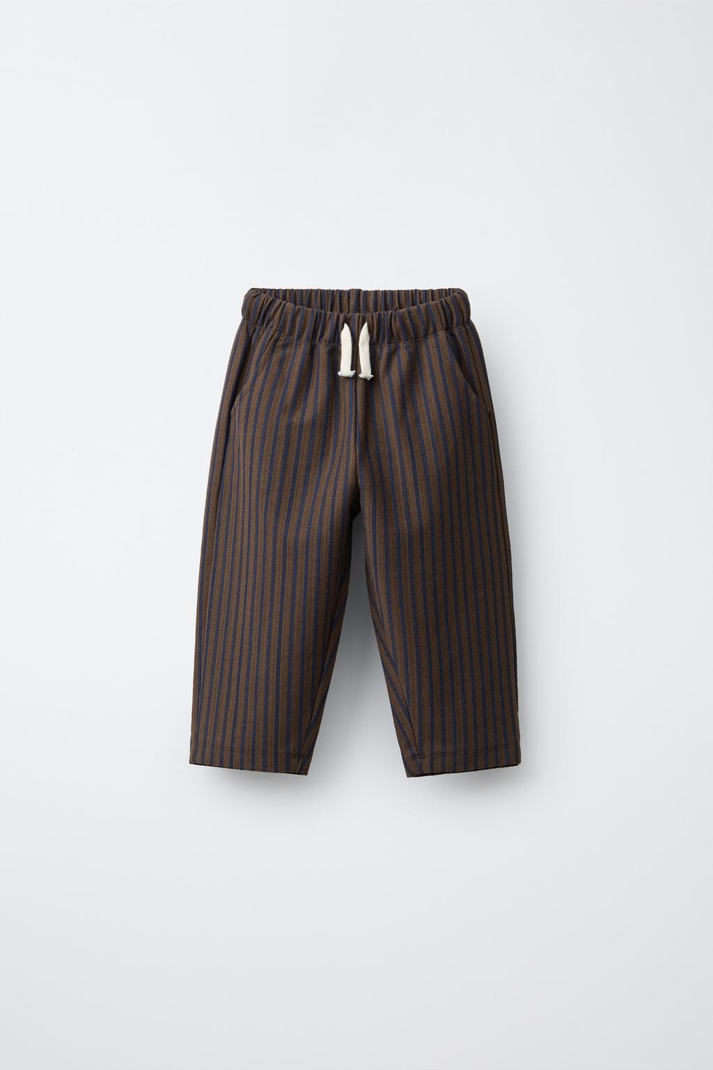 БРЮКИ BAGGY В ПОЛОСКУ ИЗ РЕЛЬЕФНОЙ ТКАНИ