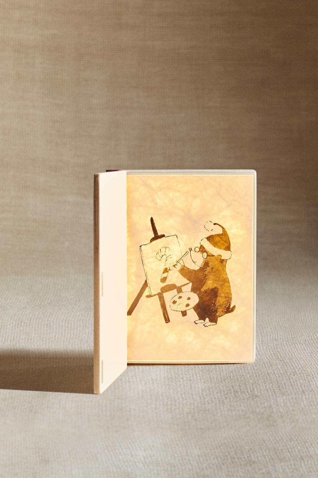 Ночник история искусства в форме книги на рождественскую ночь