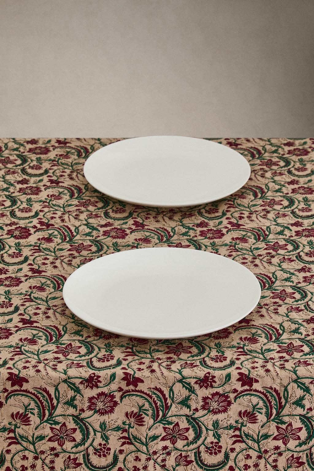 Хлопковое рождественское скатерть с рамочным цветочным принтом