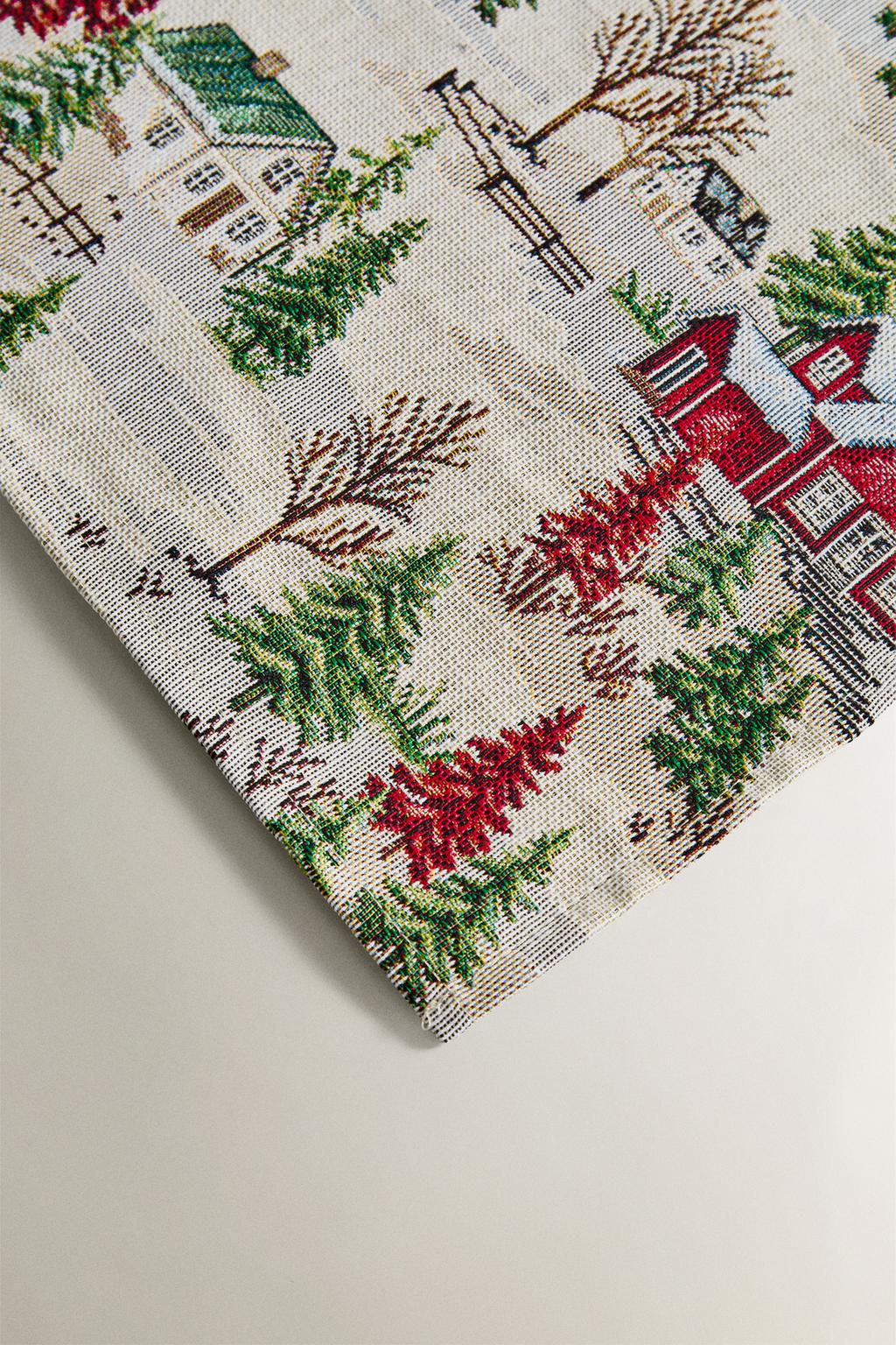 Снежный рождественский жаккардовый сервировочный салфетка