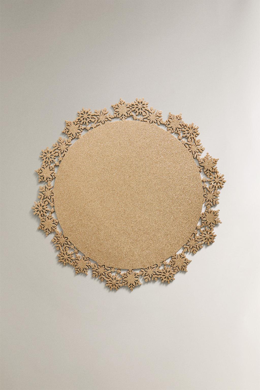 Блестящий плед-подставка со снежинкой на рождество