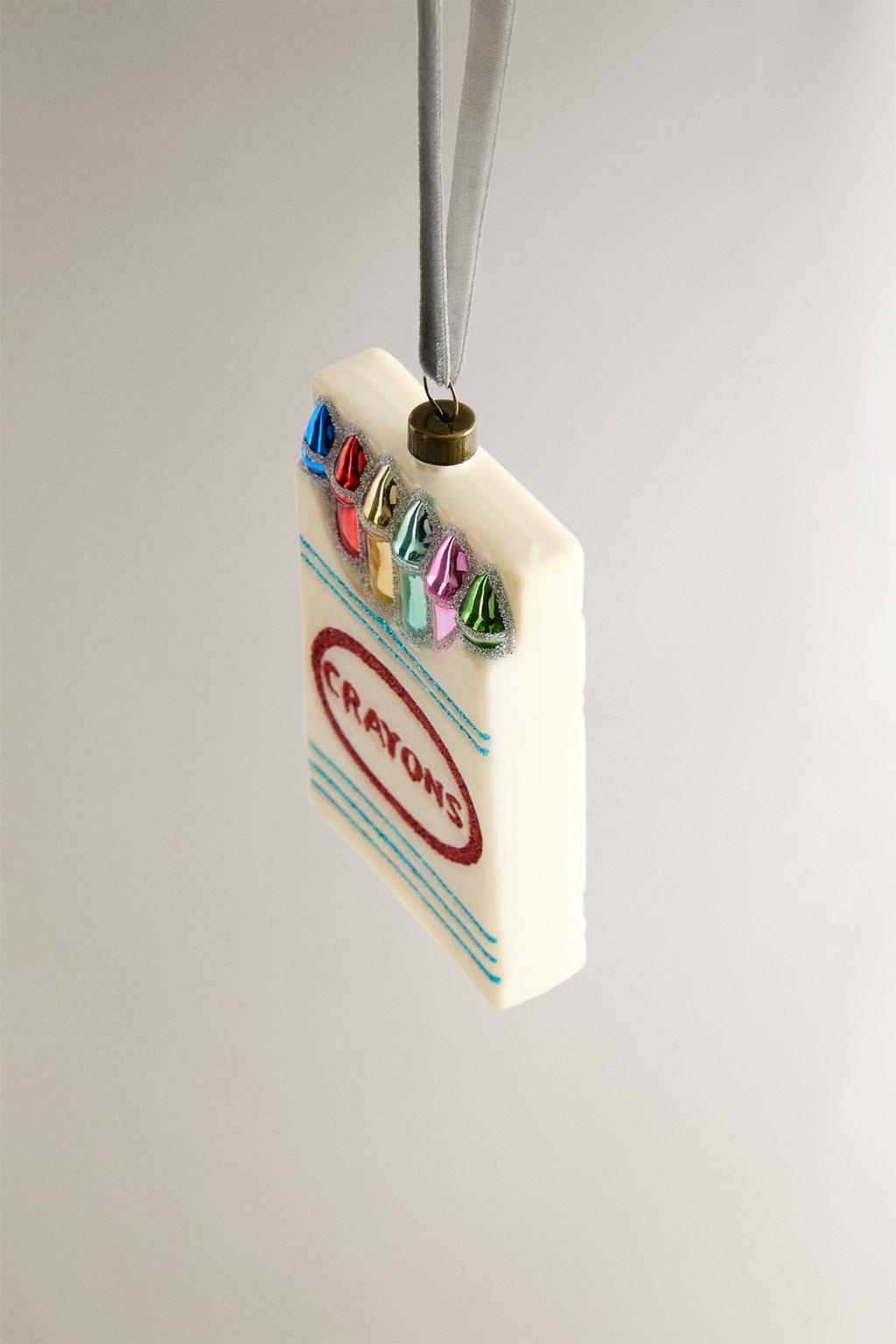 Новогоднее украшение елочка в виде коробки с карандашами