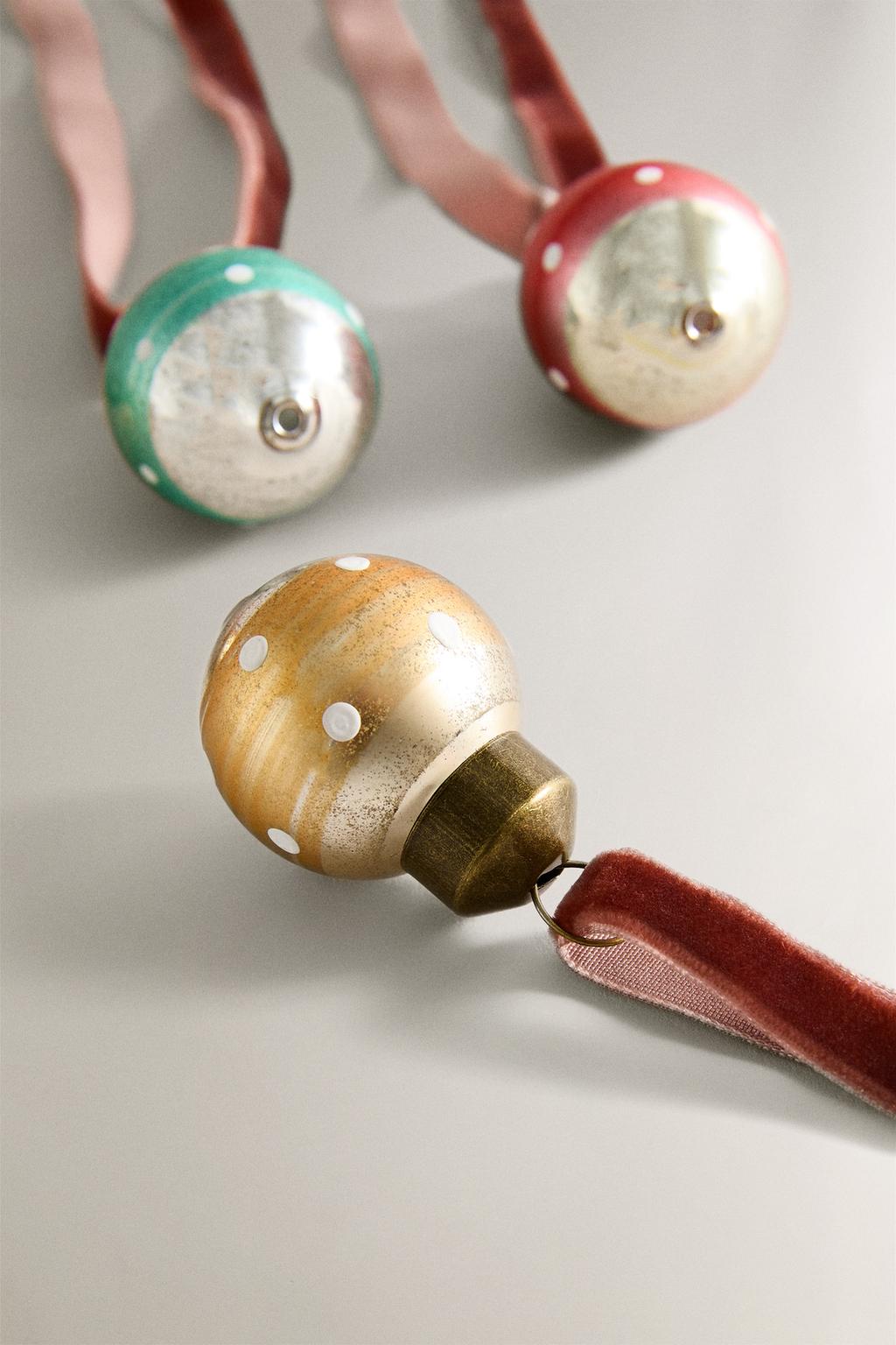 Набор мини-шаров ретро-дизайна для украшения ёлки (набор из 6 штук)