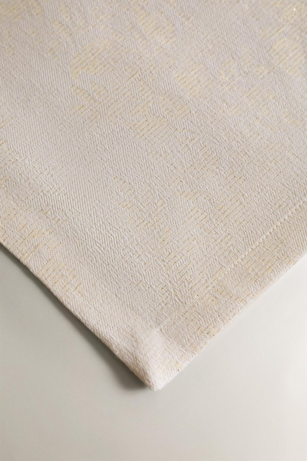 Набор из рамочных хлопковых рождественских салфеток с цветочным узором (набор из 2)