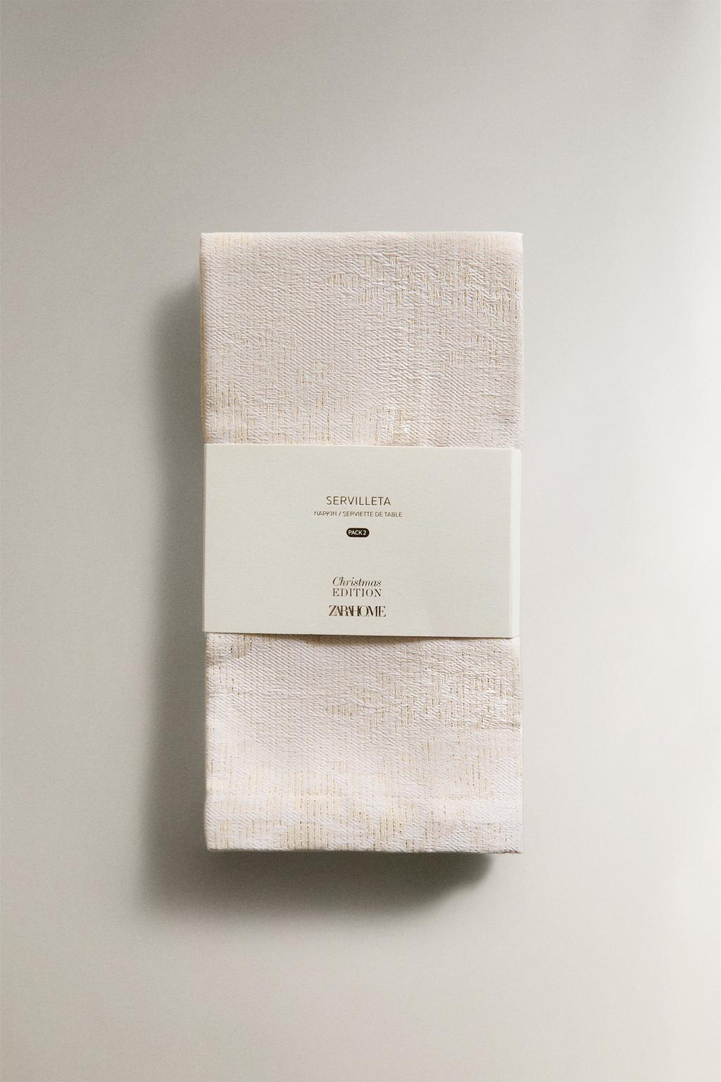 Набор из рамочных хлопковых рождественских салфеток с цветочным узором (набор из 2)