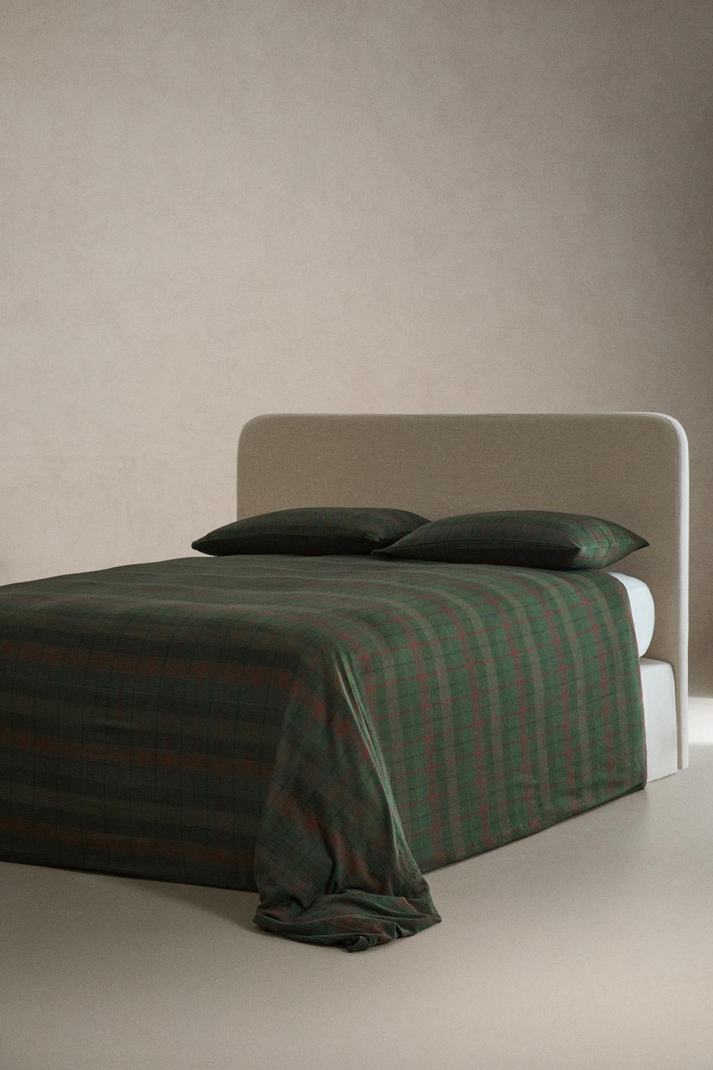 Рождественское хлопковое одеяло с клетчатым узором