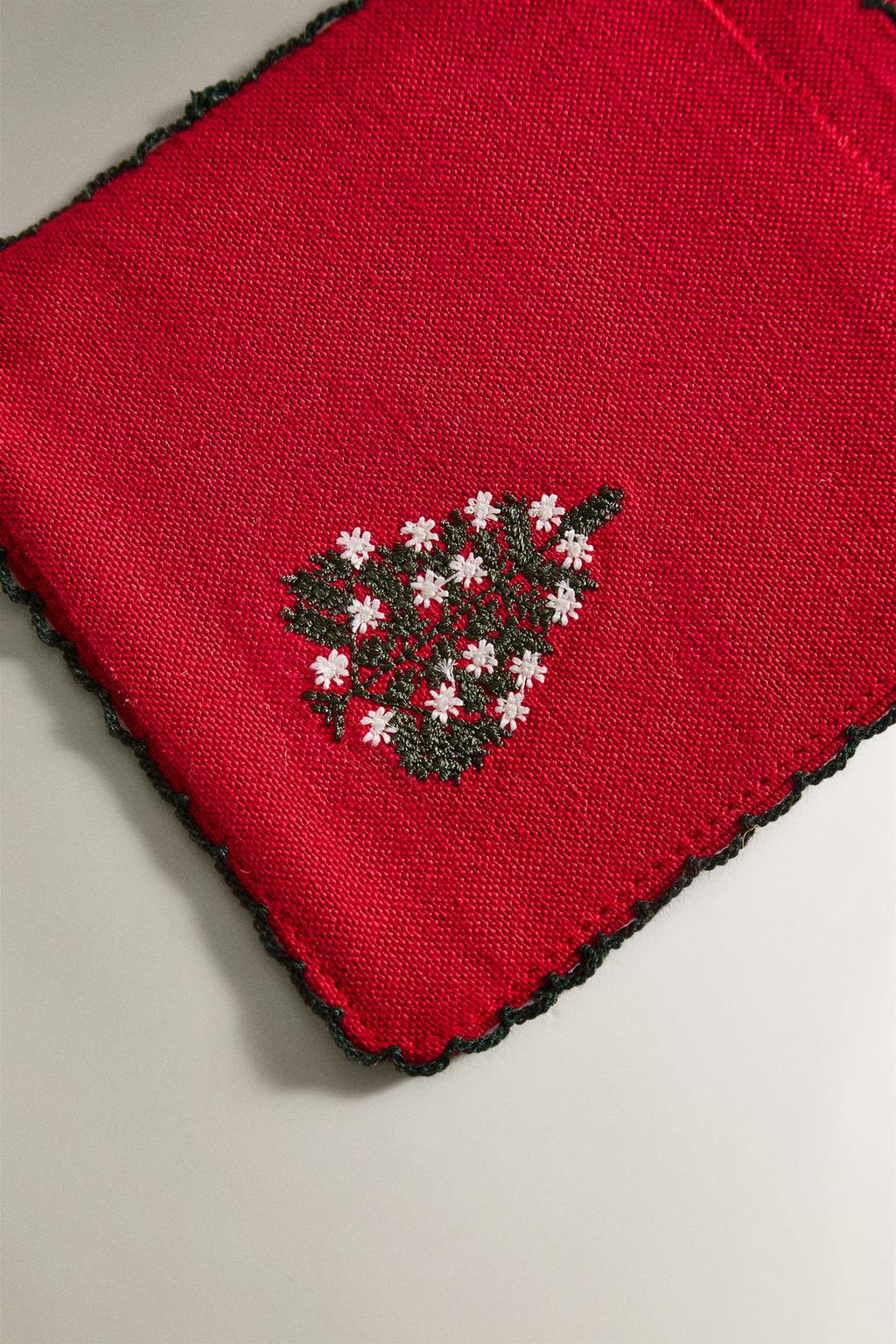 Набор вышитых новогодних ободков для столовых приборов (набор из 2 штук)