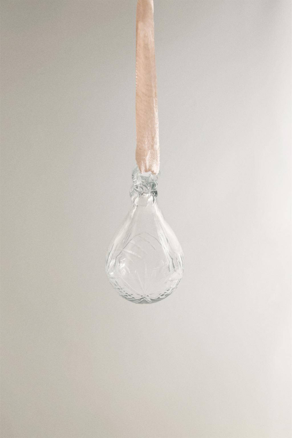 Длинная прозрачная игрушка для елочной гирлянды