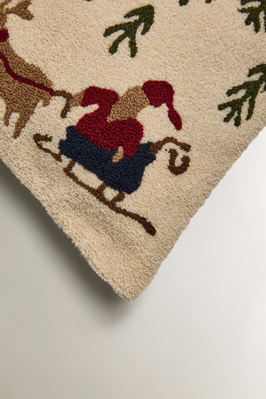 Наволочка подушки рождественский заснеженный дом