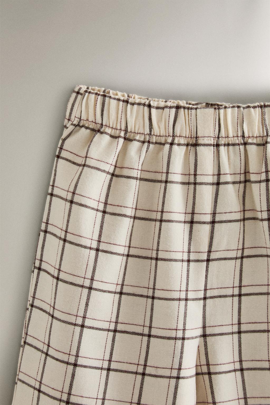 Набор детских рождественских пижам из хлопка в клетку