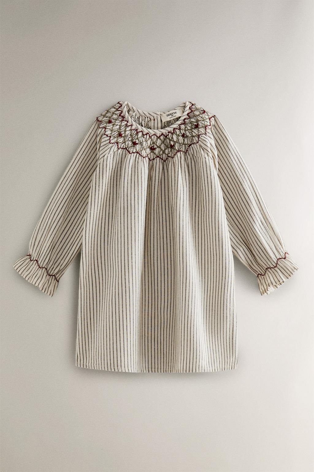 Детское ночное платье с полосками для рождества с оборками