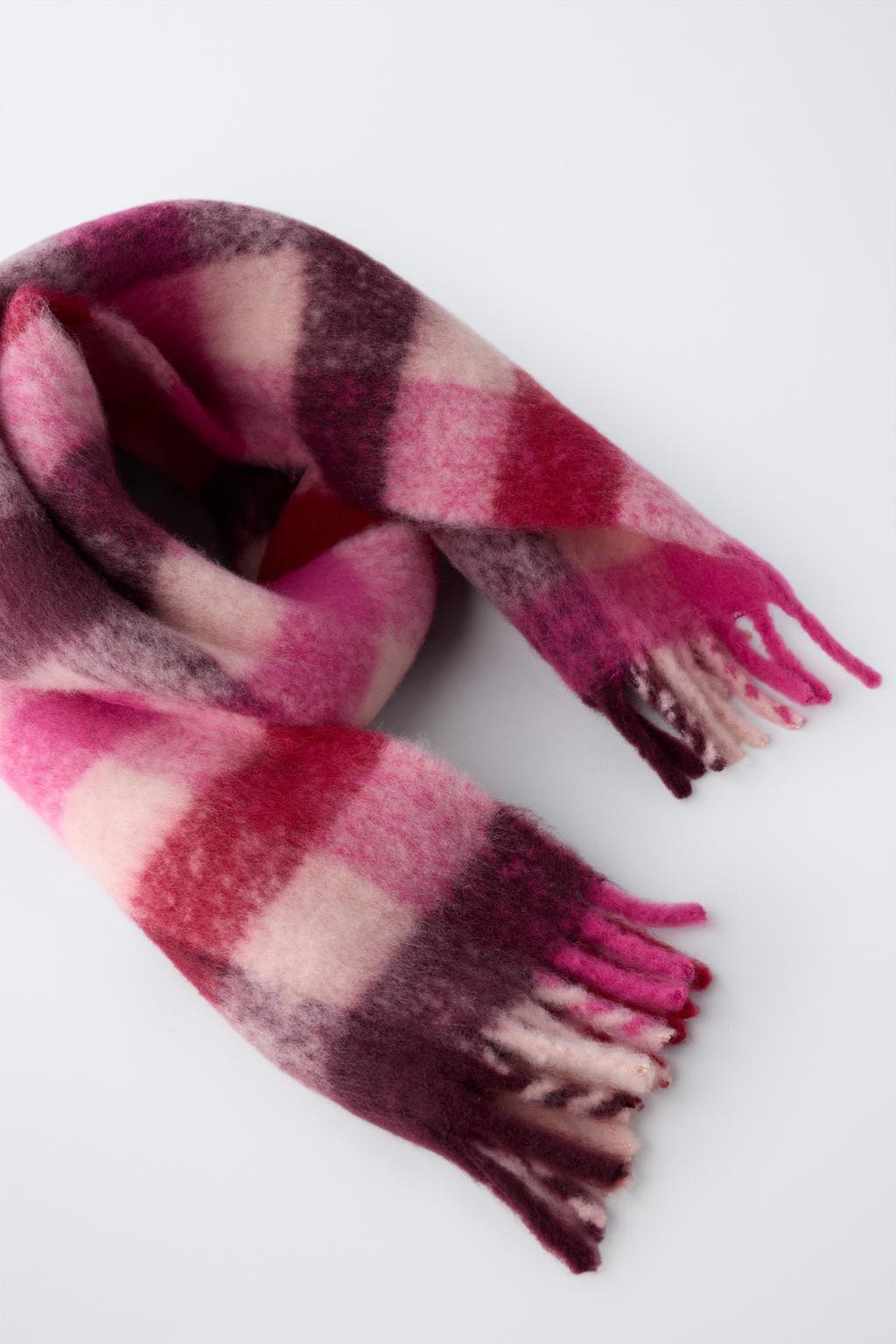 ШАРФ В КЛЕТКУ ИЗ ТРИКОТАЖА