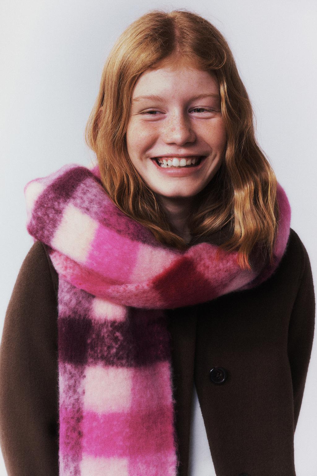 ШАРФ В КЛЕТКУ ИЗ ТРИКОТАЖА