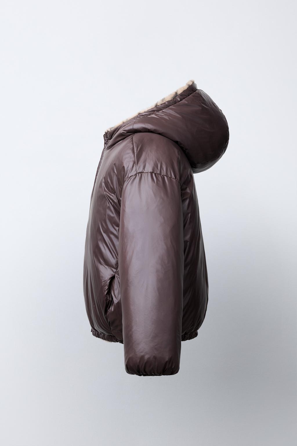 REVERSIBLE ANIMAL PRINT FAUX FUR JACKET