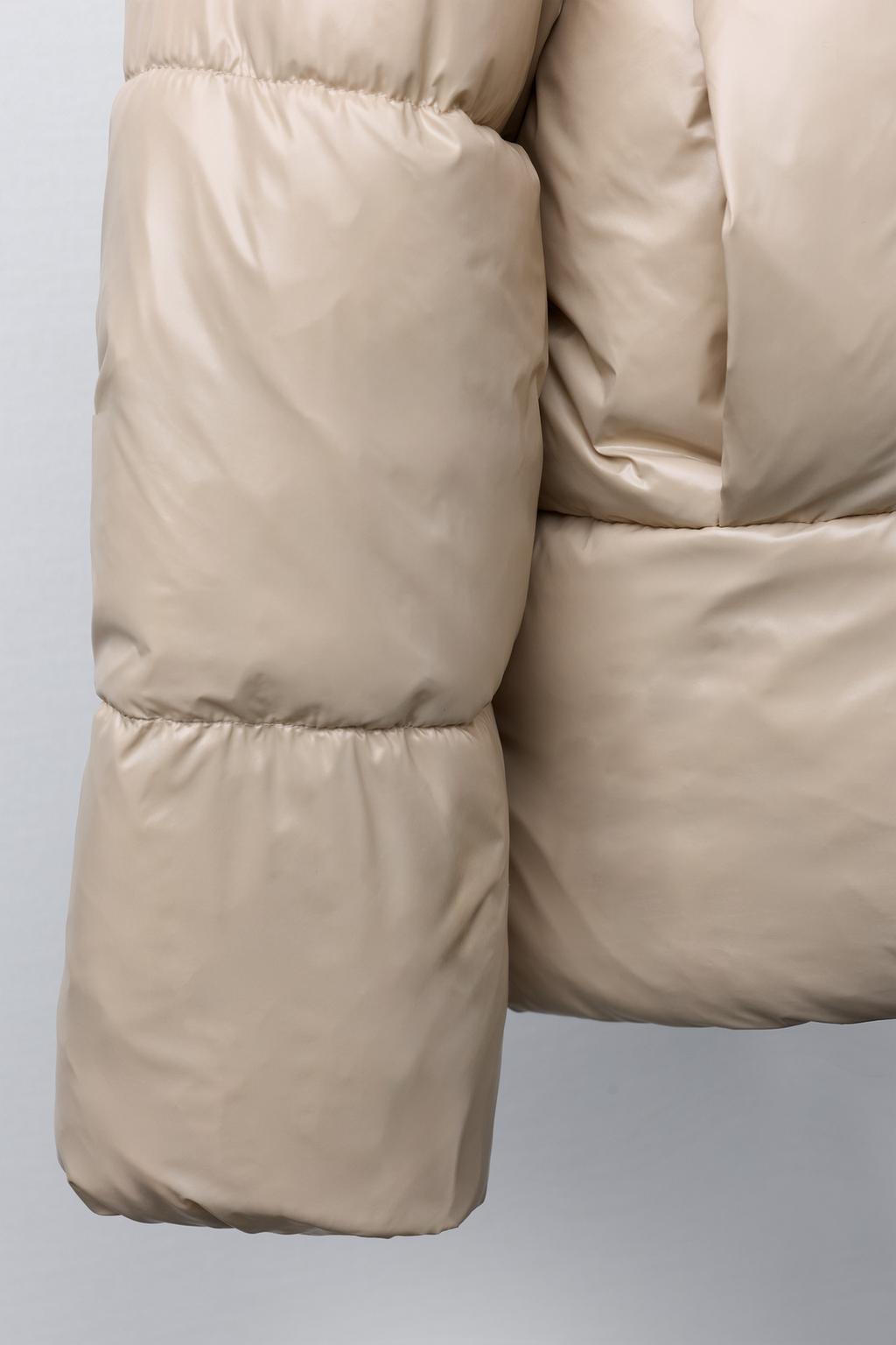 SHINY PUFFER JACKET WITH FAUX FUR LINING