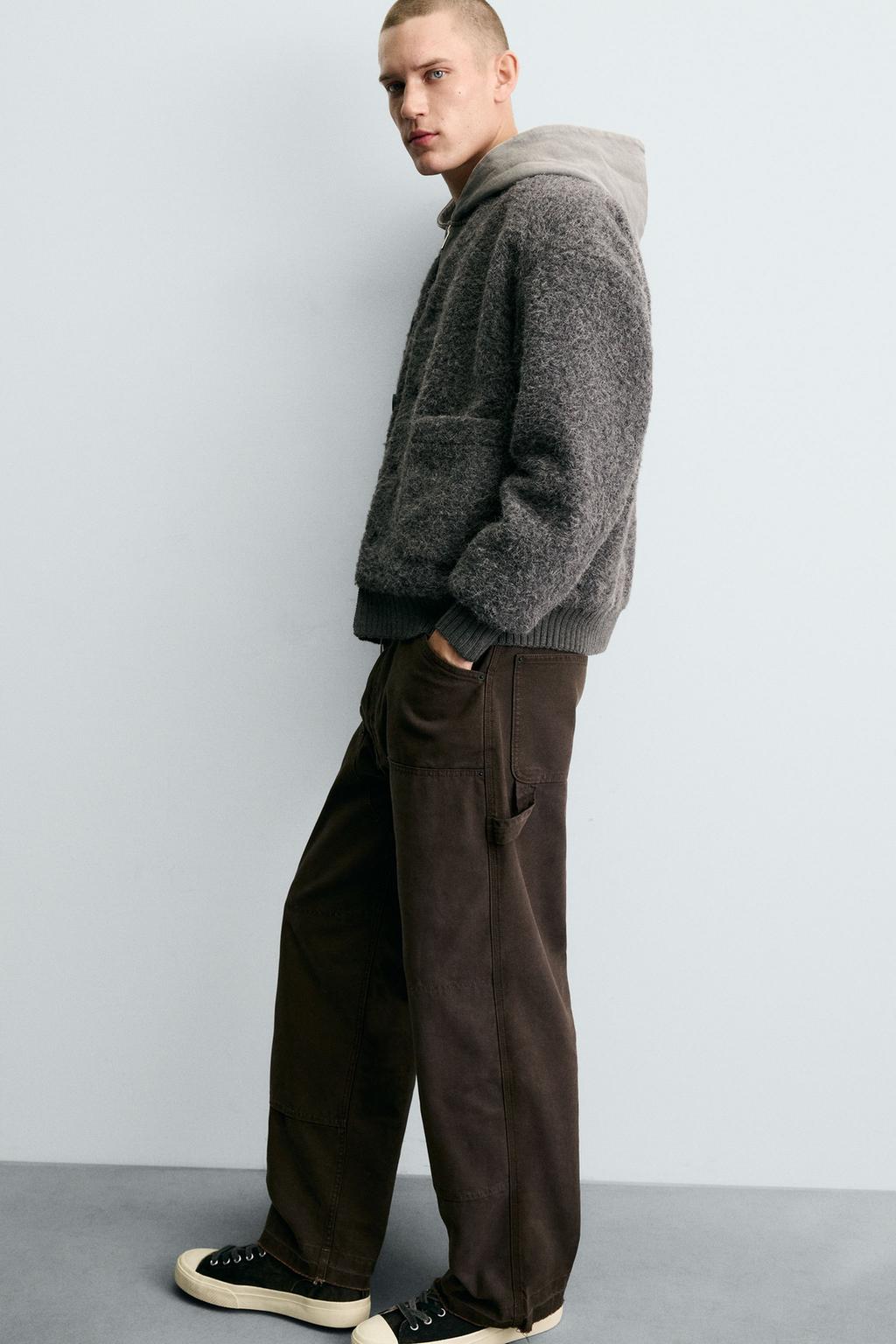 КАРДИГАН ИЗ РЕЛЬЕФНОЙ ТКАНИ С КАРМАНАМИ