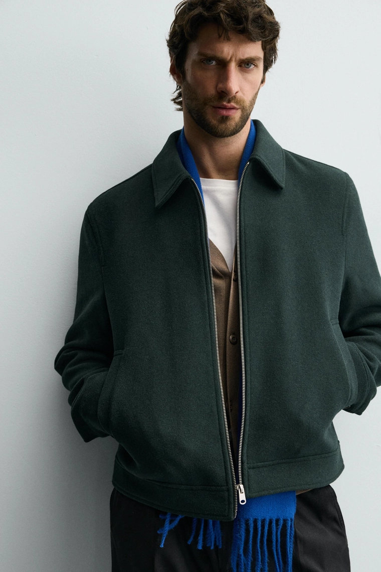 Куртка из шерстяной смеси с молнией